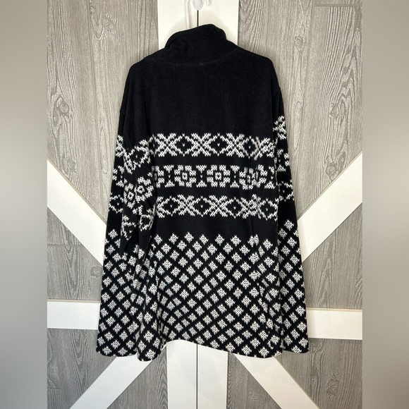079. Vintage Lands End Fair Isle Sweater Fleece Pullover - Picture 2 of 4